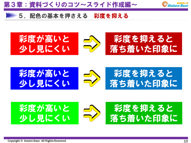 彩度を抑える