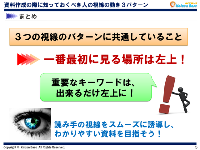 ３つの視線のパターンに共通していること