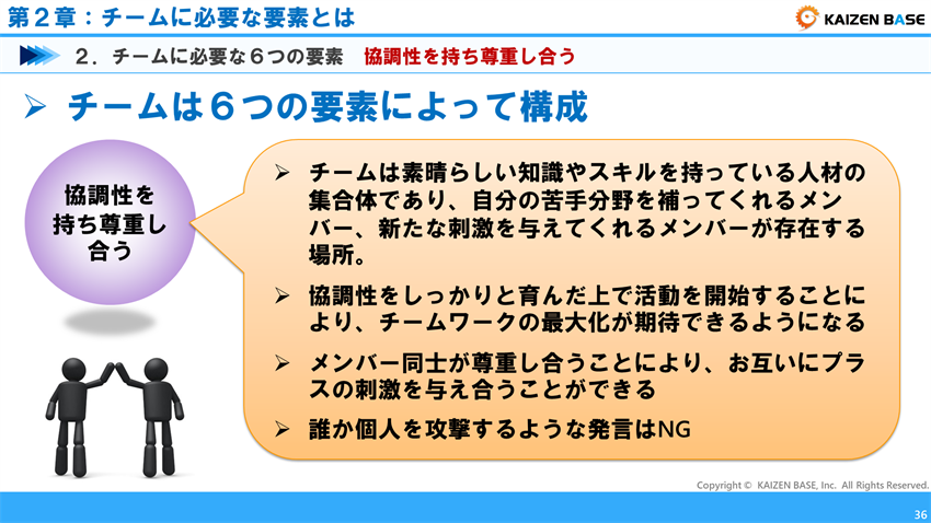 協調性を持ち尊重し合う