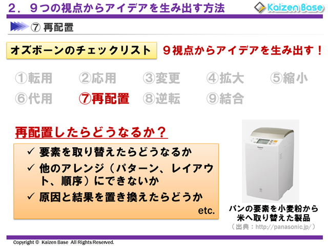 オズボーンのチェックリスト-再配置