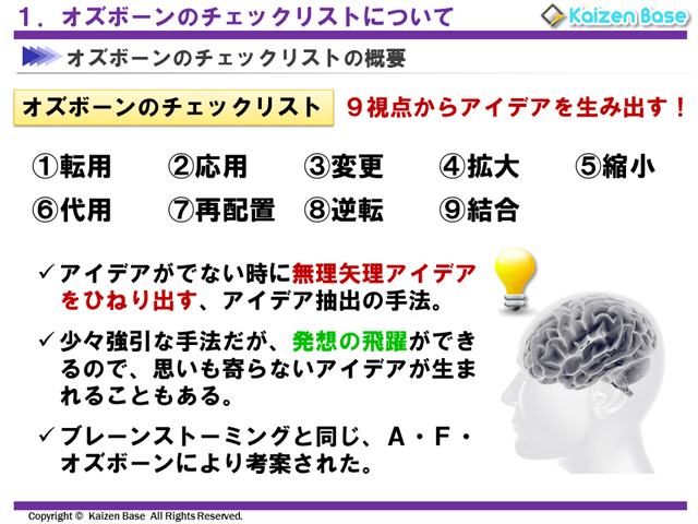 オズボーンのチェックリストの9つの視点