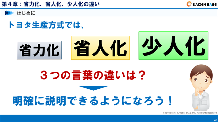省力化、省人化、少人化、3つの言葉の違いは？