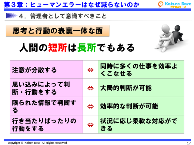 人間の短所は長所でもある