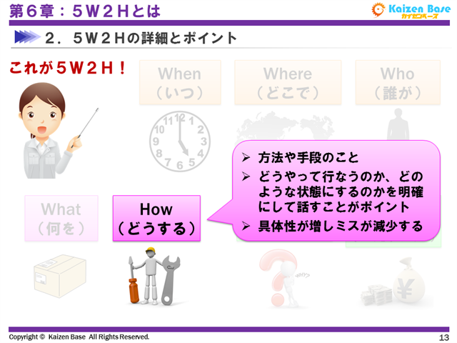 How（どうする）は、方法や手段のことです