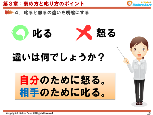 叱ると怒るの違いを明確にする