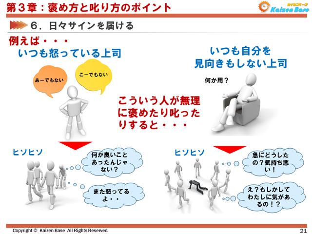 いつも怒っている上司や、いつも自分を見向きもしない上司の例