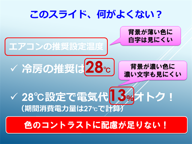 このスライド、何がよくない？