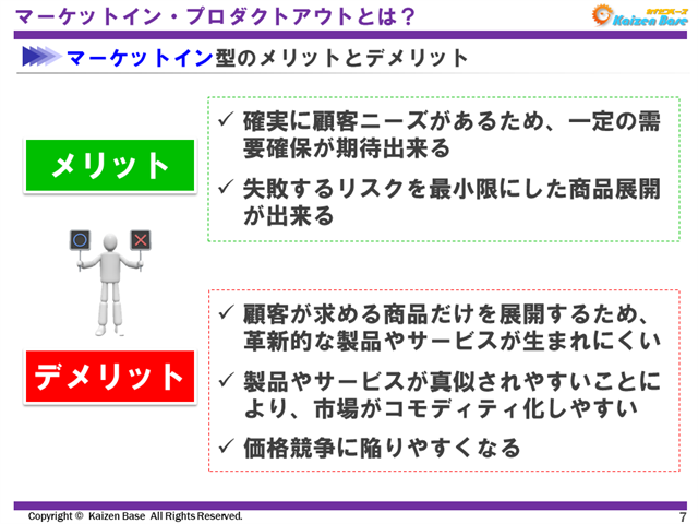マーケットイン型のメリットとデメリット