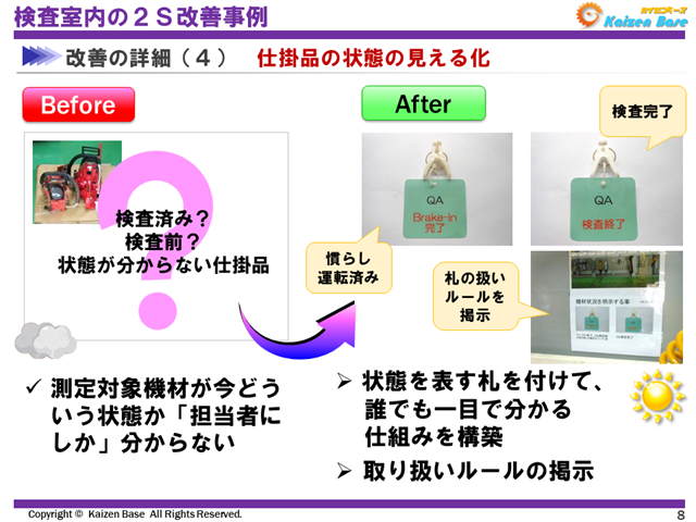 改善の詳細（４）　仕掛品の状態の見える化