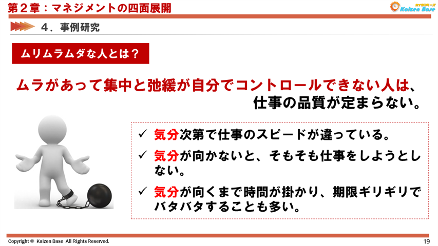 ムラがあって集中と弛緩が自分でコントロールできない人は、仕事の品質が定まらない