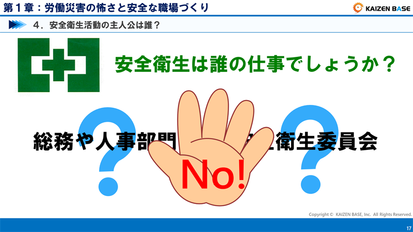 安全・衛生は誰の仕事でしょうか？
