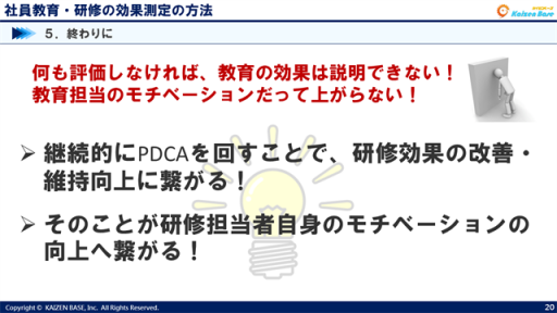 継続的にPDCAを回すことで、研修効果の改善・維持向上に繋がる！