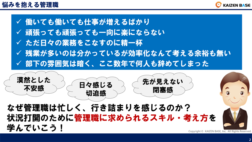 悩みを抱える管理職