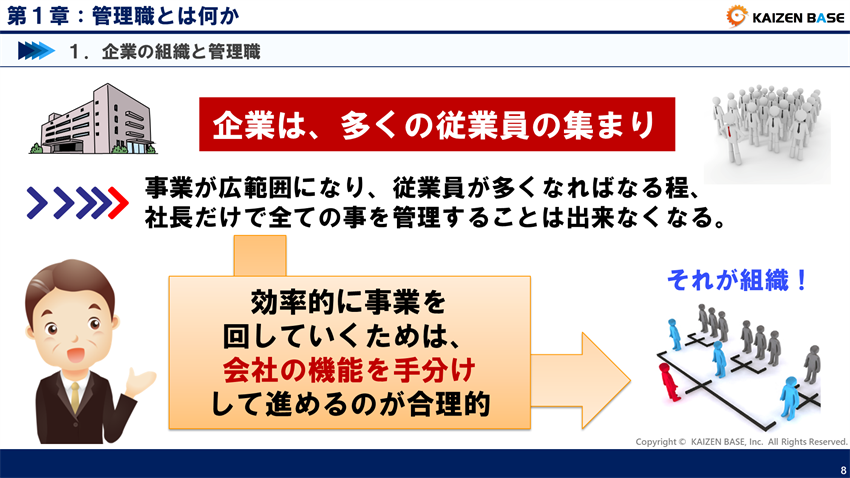 会社の機能を手分けして進めるのが合理的