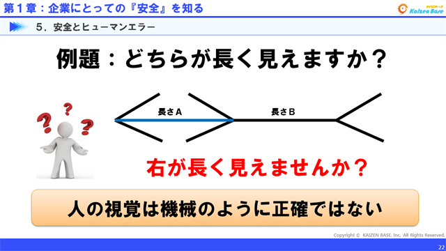 人の視覚は機械のように正確ではない