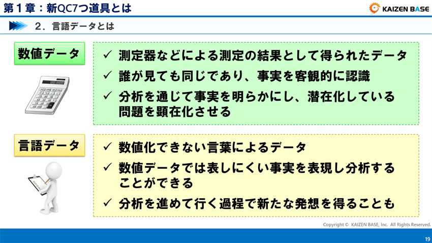 数値データと言語データ