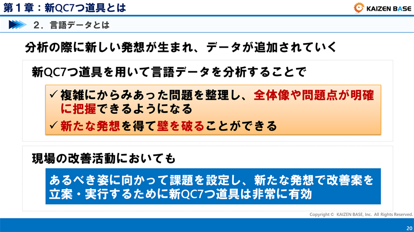 分析の際に新しい発想が生まれ、データが追加されていく