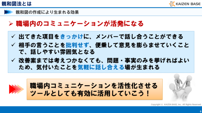 親和図の作成により生まれる効果