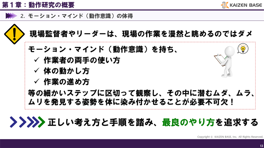 正しい考え方と手順を踏み、最良のやり方を追求する