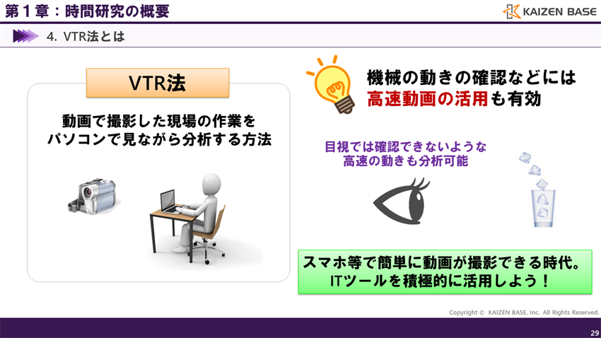 機械の動きの確認などには高速動画の活用も有効