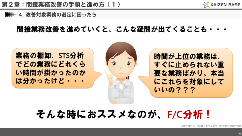 改善対象業務の選定に困ったら　F/C分析