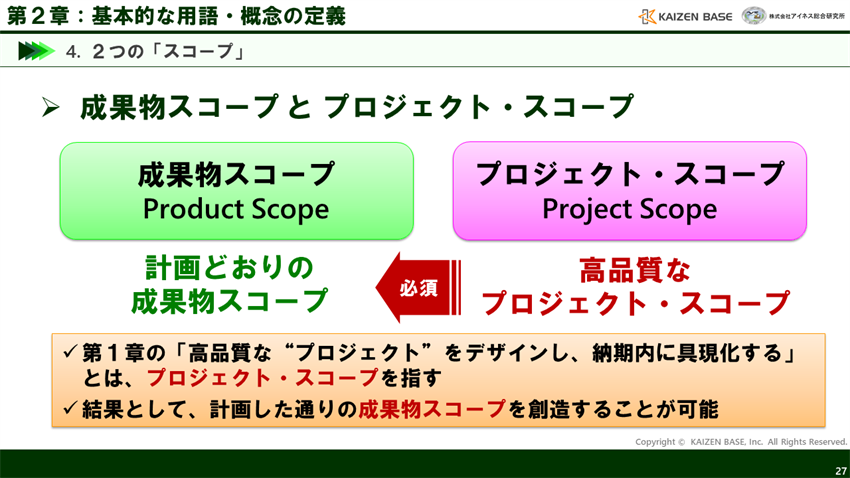２つのスコープにおける「プロジェクト・スコープ」