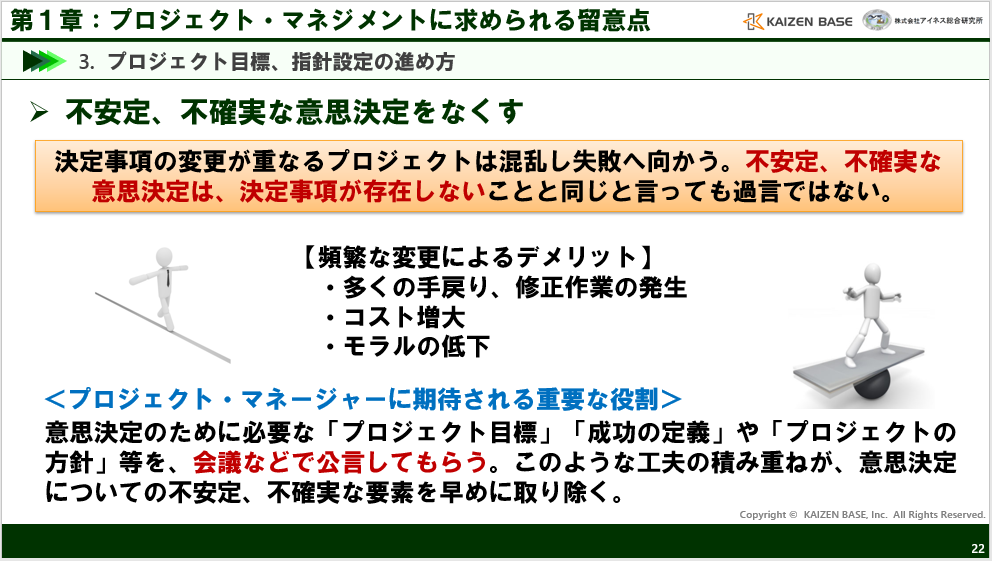 不安定、不確実な意思決定をなくす