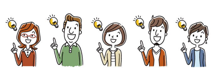 自ら問題に気付いた人々のイラスト