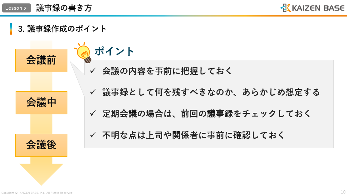 会議前のポイント