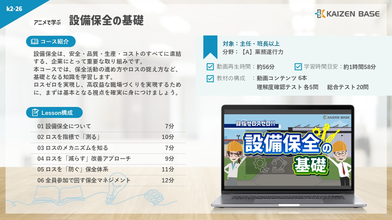 k2-26：アニメで学ぶ設備保全の基礎